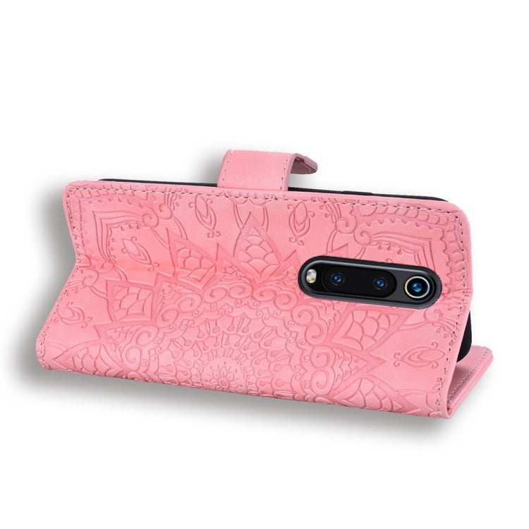 For Xiaomi Redmi K20 / K20 Pro Calf Pattern Diamond Mandala Double Folding Design Embossed Leather Case with Wallet & Holder & Card Slots