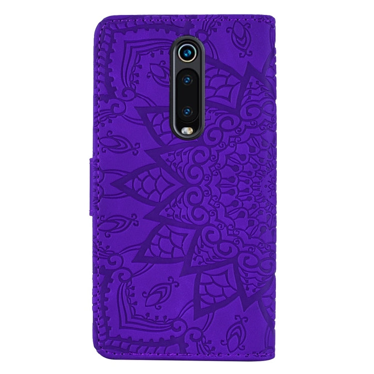 For Xiaomi Redmi K20 / K20 Pro Calf Pattern Diamond Mandala Double Folding Design Embossed Leather Case with Wallet & Holder & Card Slots