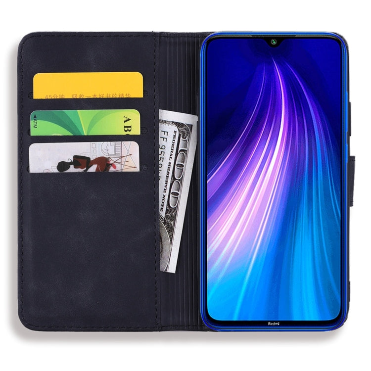 For Xiaomi Redmi Note 8 Calf Pattern Diamond Mandala Double Folding Design Embossed Leather Case with Wallet & Holder & Card Slots