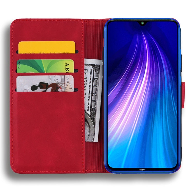For Xiaomi Redmi Note 8 Calf Pattern Diamond Mandala Double Folding Design Embossed Leather Case with Wallet & Holder & Card Slots