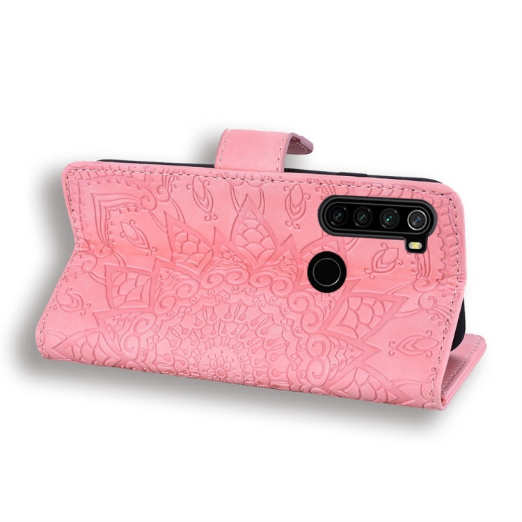 For Xiaomi Redmi Note 8 Calf Pattern Diamond Mandala Double Folding Design Embossed Leather Case with Wallet & Holder & Card Slots