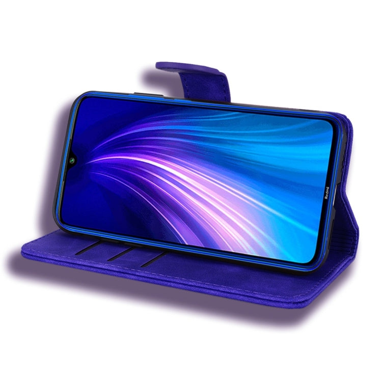 For Xiaomi Redmi Note 8 Calf Pattern Diamond Mandala Double Folding Design Embossed Leather Case with Wallet & Holder & Card Slots