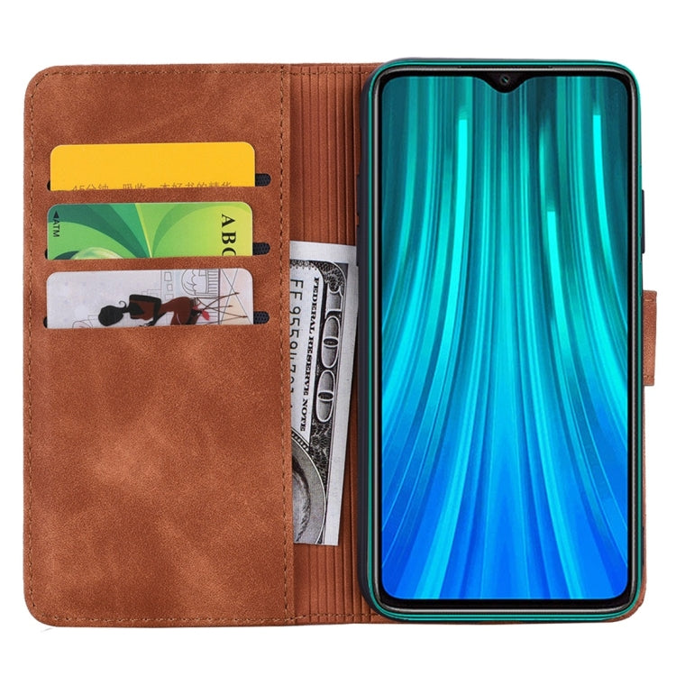 For Xiaomi Redmi Note 8 Pro Calf Pattern Diamond Mandala Double Folding Design Embossed Leather Case with Wallet & Holder & Card Slots