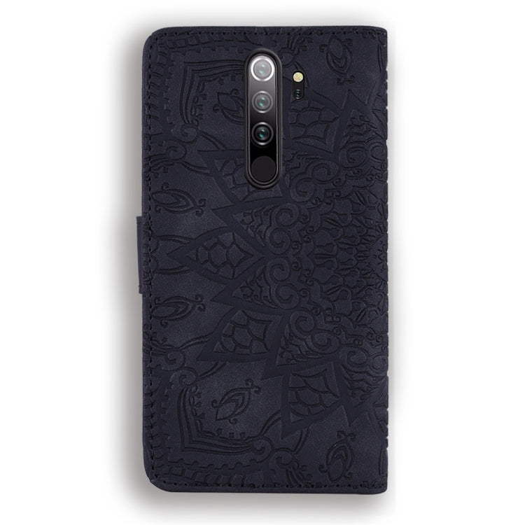 For Xiaomi Redmi Note 8 Pro Calf Pattern Diamond Mandala Double Folding Design Embossed Leather Case with Wallet & Holder & Card Slots
