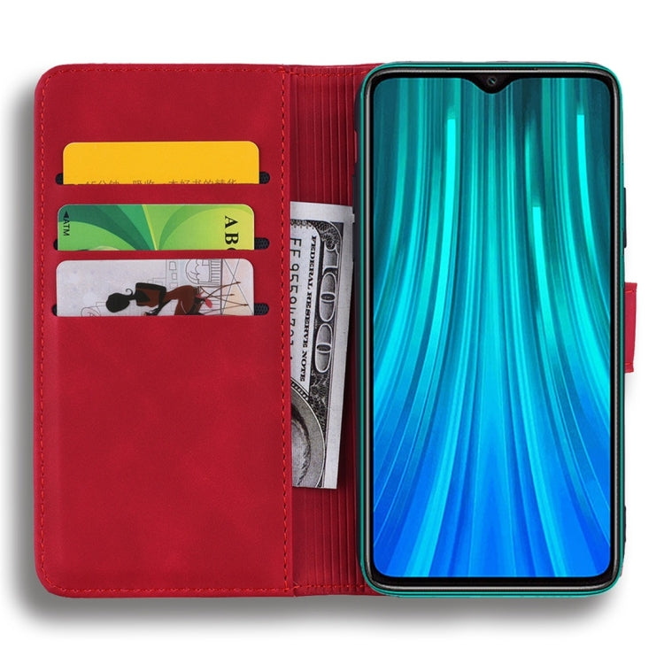 For Xiaomi Redmi Note 8 Pro Calf Pattern Diamond Mandala Double Folding Design Embossed Leather Case with Wallet & Holder & Card Slots