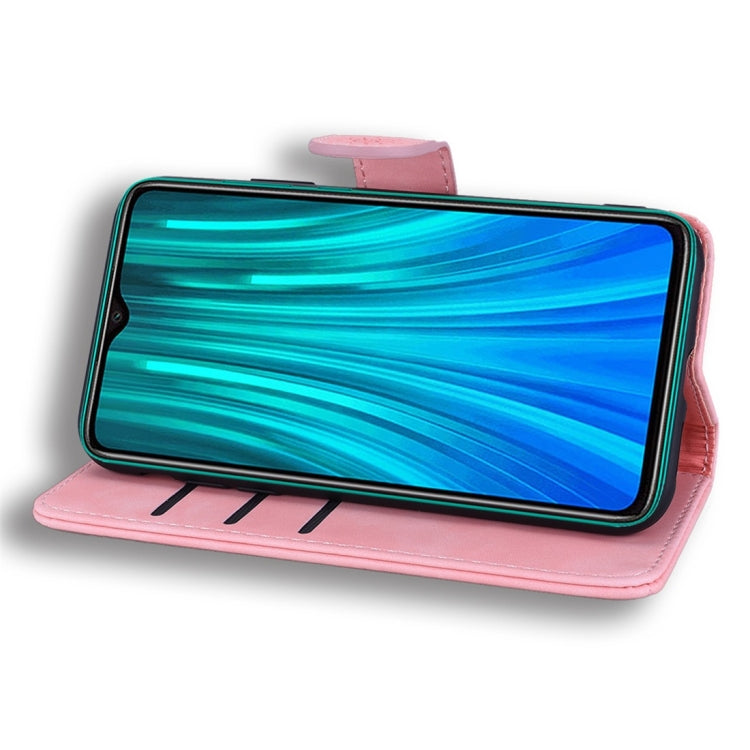 For Xiaomi Redmi Note 8 Pro Calf Pattern Diamond Mandala Double Folding Design Embossed Leather Case with Wallet & Holder & Card Slots