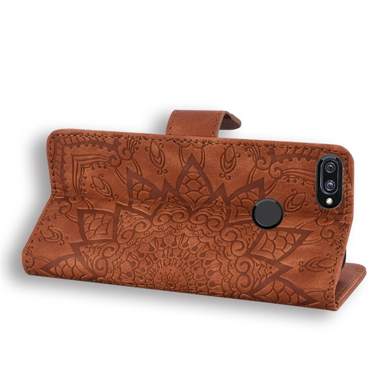 For Xiaomi Mi 8 Lite Calf Pattern Diamond Mandala Double Folding Design Embossed Leather Case with Wallet & Holder & Card Slots