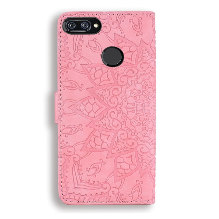 For Xiaomi Mi 8 Lite Calf Pattern Diamond Mandala Double Folding Design Embossed Leather Case with Wallet & Holder & Card Slots