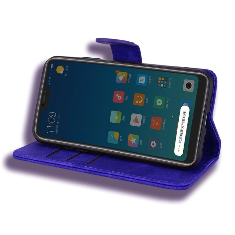 For Xiaomi Mi 8 Lite Calf Pattern Diamond Mandala Double Folding Design Embossed Leather Case with Wallet & Holder & Card Slots