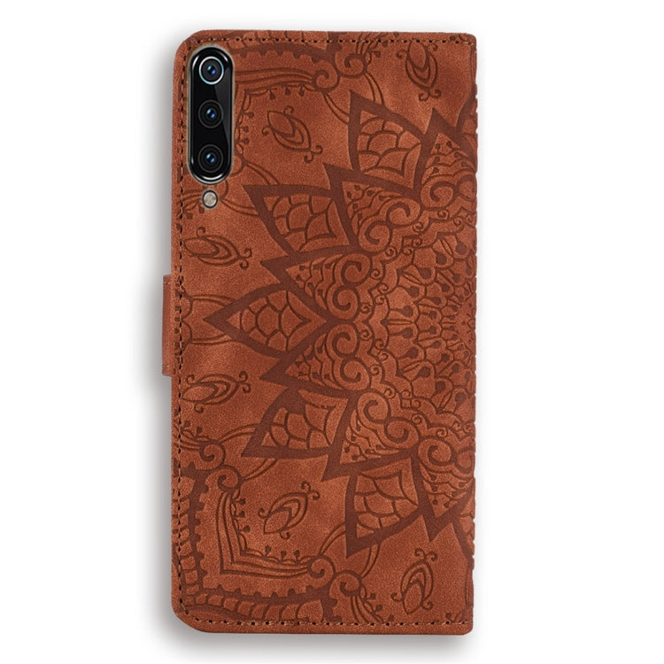 For Xiaomi Mi 9 Calf Pattern Diamond Mandala Double Folding Design Embossed Leather Case with Wallet & Holder & Card Slots