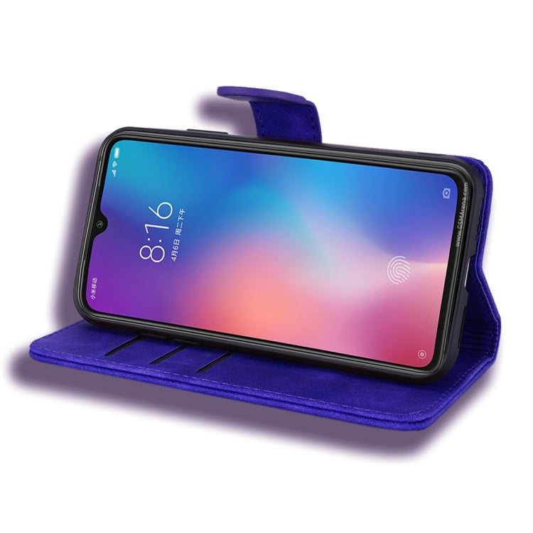 For Xiaomi Mi 9 Calf Pattern Diamond Mandala Double Folding Design Embossed Leather Case with Wallet & Holder & Card Slots