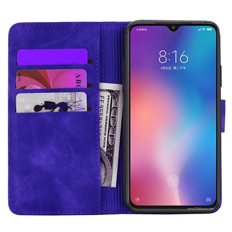 For Xiaomi Mi 9 Calf Pattern Diamond Mandala Double Folding Design Embossed Leather Case with Wallet & Holder & Card Slots