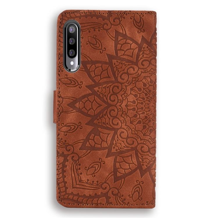 For Xiaomi Mi A3 / Mi CC9e Calf Pattern Diamond Mandala Double Folding Design Embossed Leather Case with Wallet & Holder & Card Slots