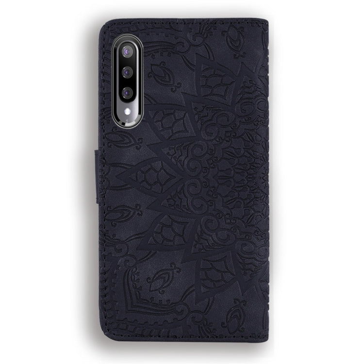 For Xiaomi Mi CC9 / Mi 9 Lite Calf Pattern Diamond Mandala Double Folding Design Embossed Leather Case with Wallet & Holder & Card Slots
