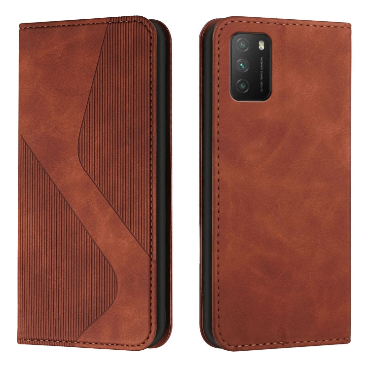 For Xiaomi Poco M3 Skin Feel Magnetic S-type Solid Color Horizontal Flip Leather Case with Holder & Card Slot & Wallet