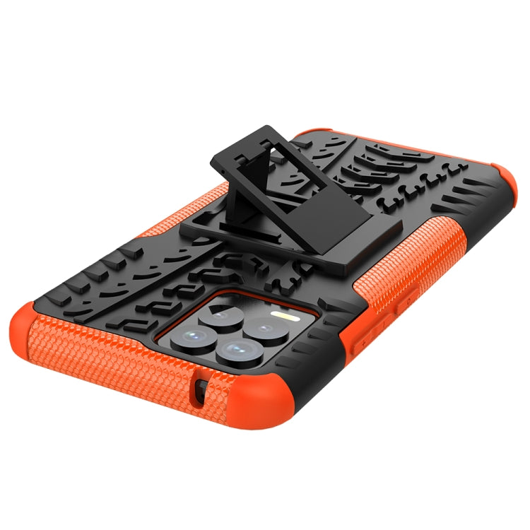 For OPPO Realme 8 / 8 Pro Tire Texture Shockproof TPU+PC Protective Case with Holder