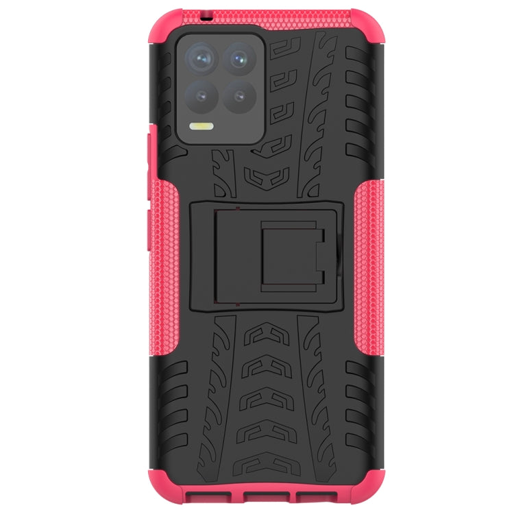 For OPPO Realme 8 / 8 Pro Tire Texture Shockproof TPU+PC Protective Case with Holder