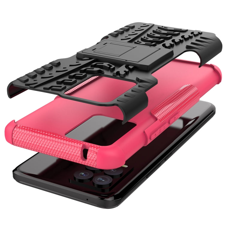 For OPPO Realme 8 / 8 Pro Tire Texture Shockproof TPU+PC Protective Case with Holder