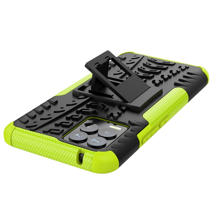 For OPPO Realme 8 / 8 Pro Tire Texture Shockproof TPU+PC Protective Case with Holder