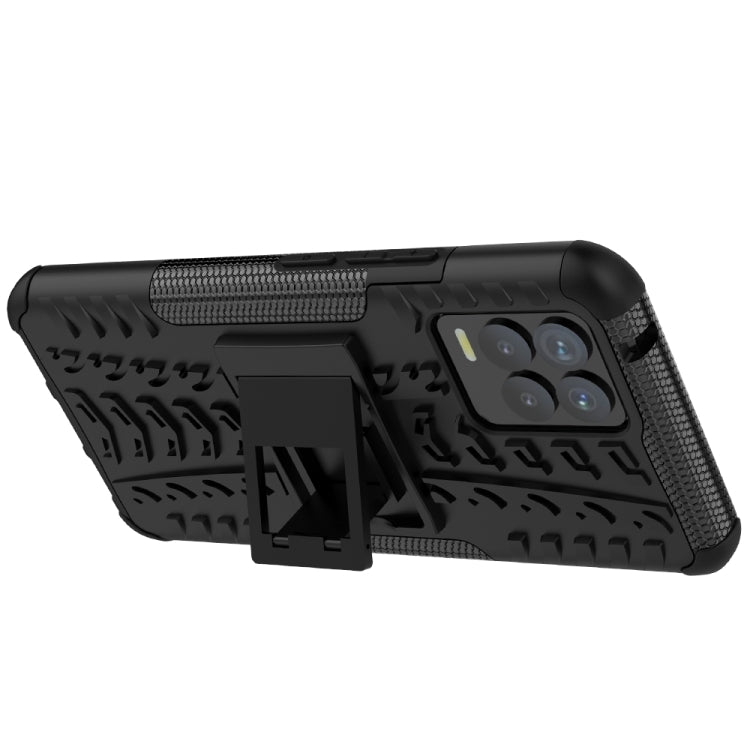For OPPO Realme 8 / 8 Pro Tire Texture Shockproof TPU+PC Protective Case with Holder