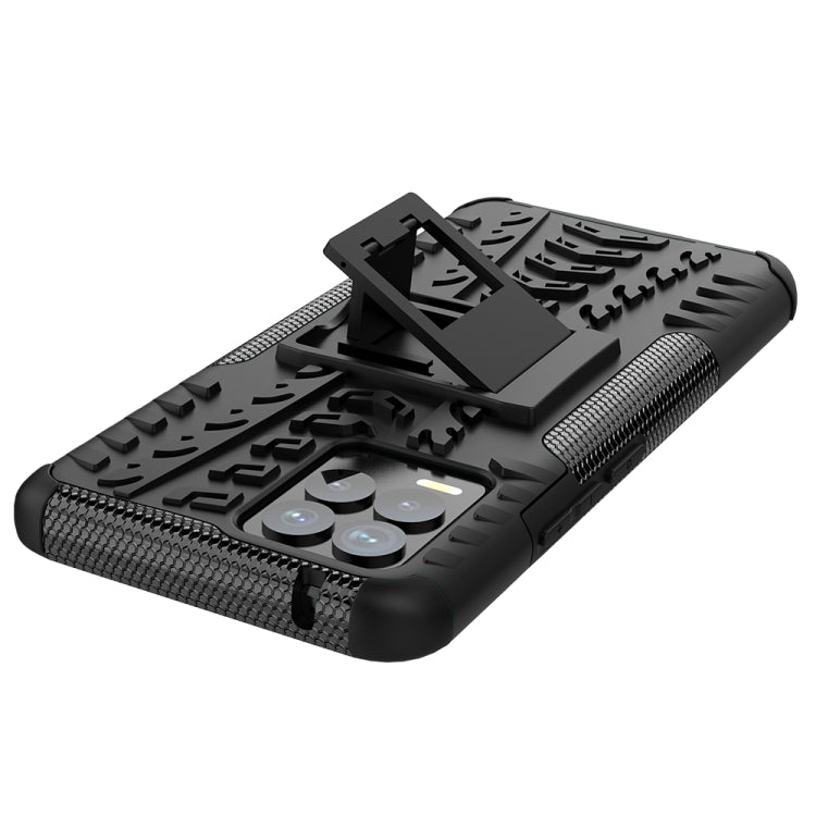 For OPPO Realme 8 / 8 Pro Tire Texture Shockproof TPU+PC Protective Case with Holder