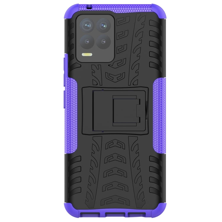 For OPPO Realme 8 / 8 Pro Tire Texture Shockproof TPU+PC Protective Case with Holder