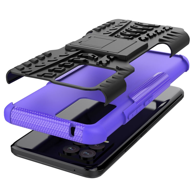 For OPPO Realme 8 / 8 Pro Tire Texture Shockproof TPU+PC Protective Case with Holder