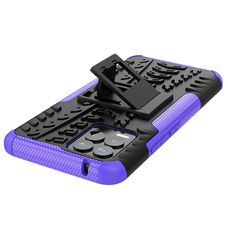 For OPPO Realme 8 / 8 Pro Tire Texture Shockproof TPU+PC Protective Case with Holder