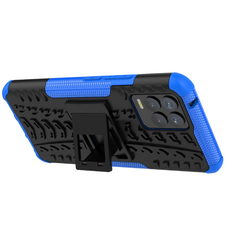 For OPPO Realme 8 / 8 Pro Tire Texture Shockproof TPU+PC Protective Case with Holder