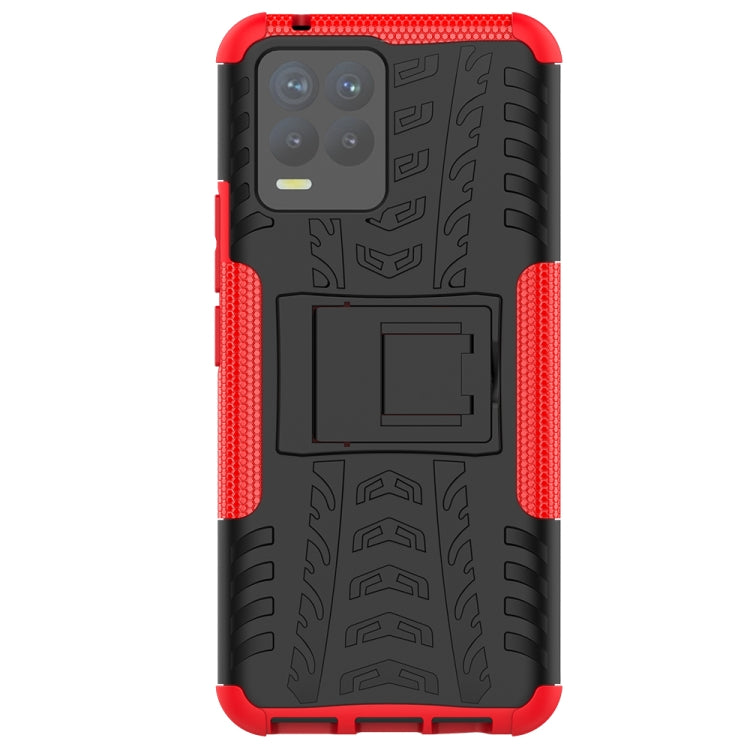 For OPPO Realme 8 / 8 Pro Tire Texture Shockproof TPU+PC Protective Case with Holder