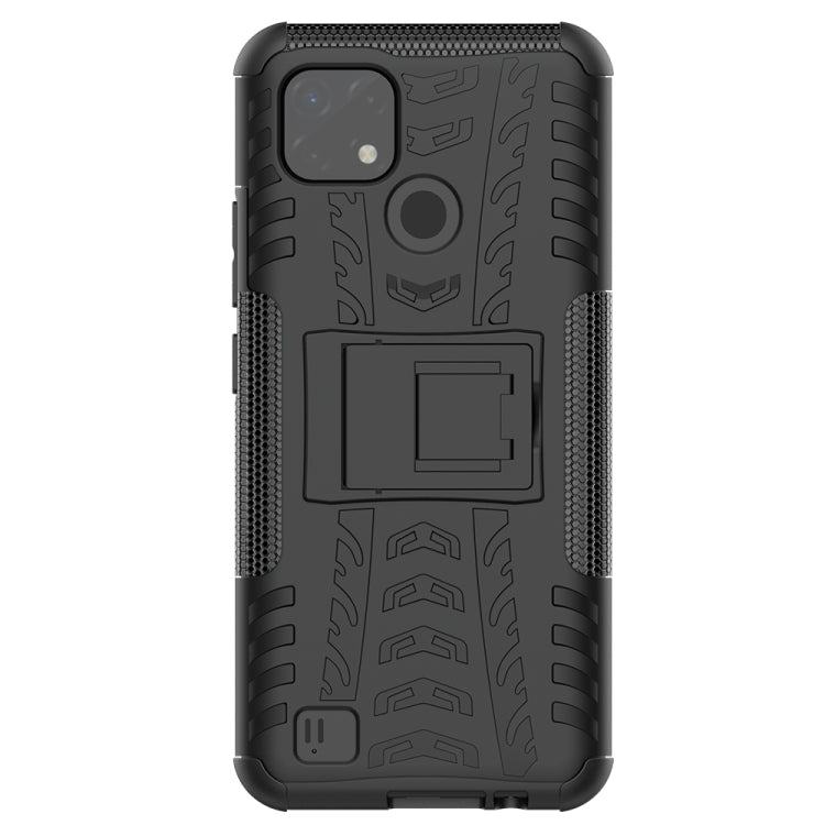 For OPPO Realme C21 / C20 Tire Texture Shockproof TPU+PC Protective Case with Holder