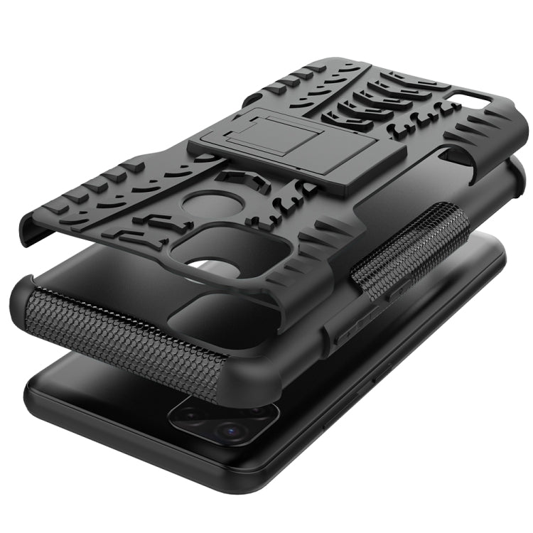 For OPPO Realme C21 / C20 Tire Texture Shockproof TPU+PC Protective Case with Holder