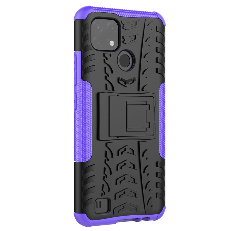 For OPPO Realme C21 / C20 Tire Texture Shockproof TPU+PC Protective Case with Holder