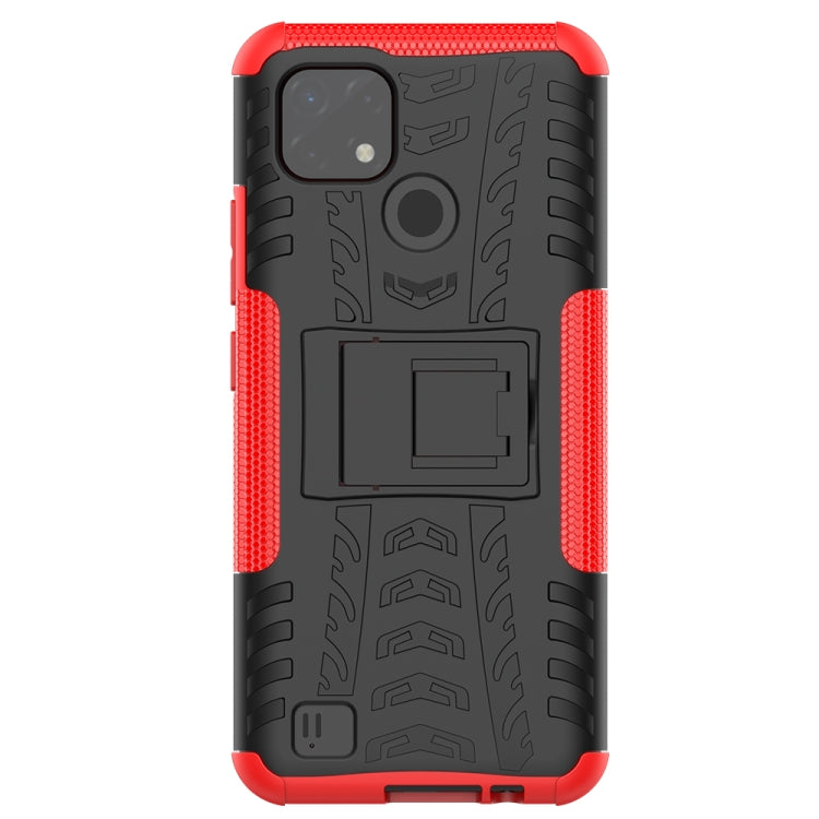 For OPPO Realme C21 / C20 Tire Texture Shockproof TPU+PC Protective Case with Holder