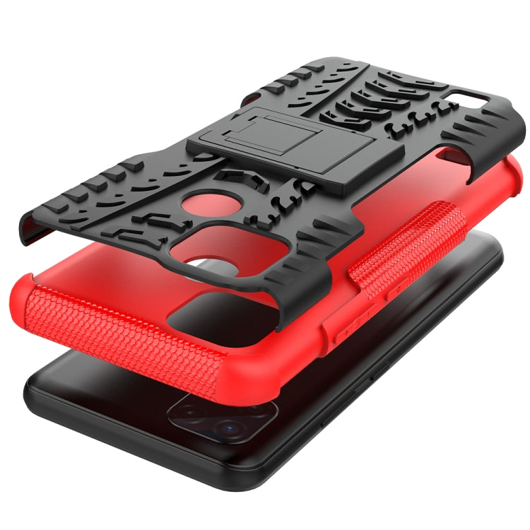 For OPPO Realme C21 / C20 Tire Texture Shockproof TPU+PC Protective Case with Holder