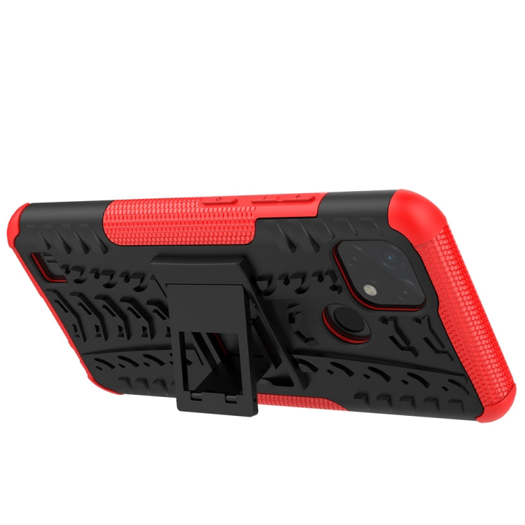 For OPPO Realme C21 / C20 Tire Texture Shockproof TPU+PC Protective Case with Holder