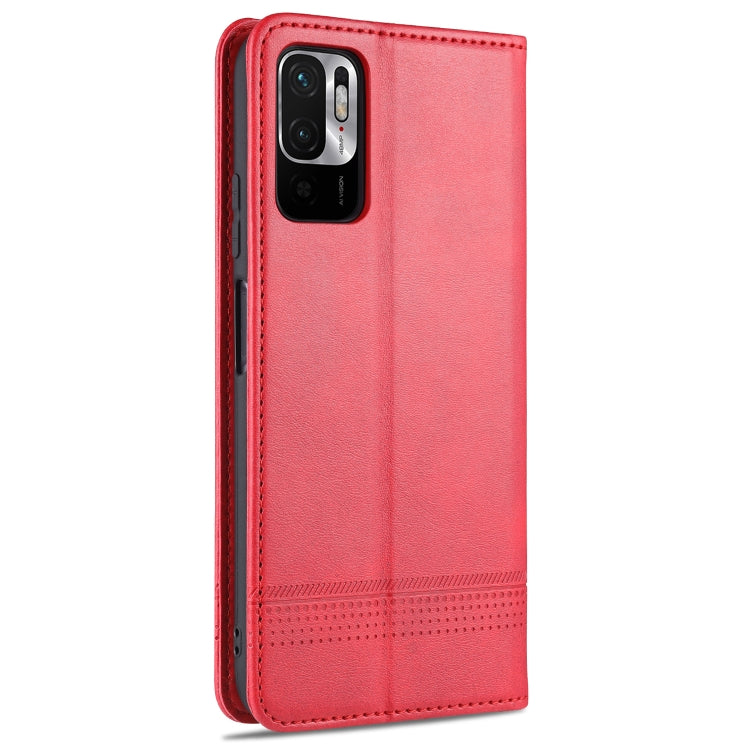 For Xiaomi Redmi Note 10 5G AZNS Magnetic Calf Texture Horizontal Flip Leather Case with Card Slots & Holder & Wallet