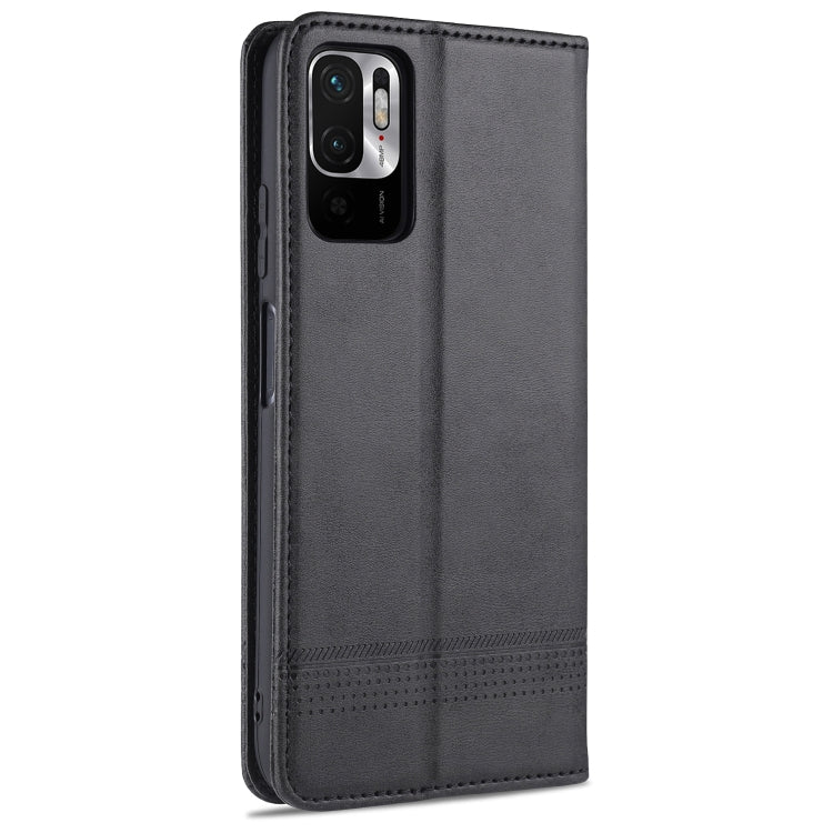 For Xiaomi Redmi Note 10 5G AZNS Magnetic Calf Texture Horizontal Flip Leather Case with Card Slots & Holder & Wallet