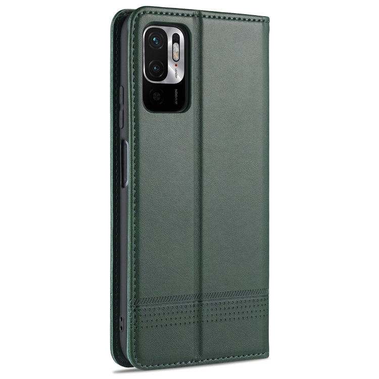 For Xiaomi Redmi Note 10 5G AZNS Magnetic Calf Texture Horizontal Flip Leather Case with Card Slots & Holder & Wallet