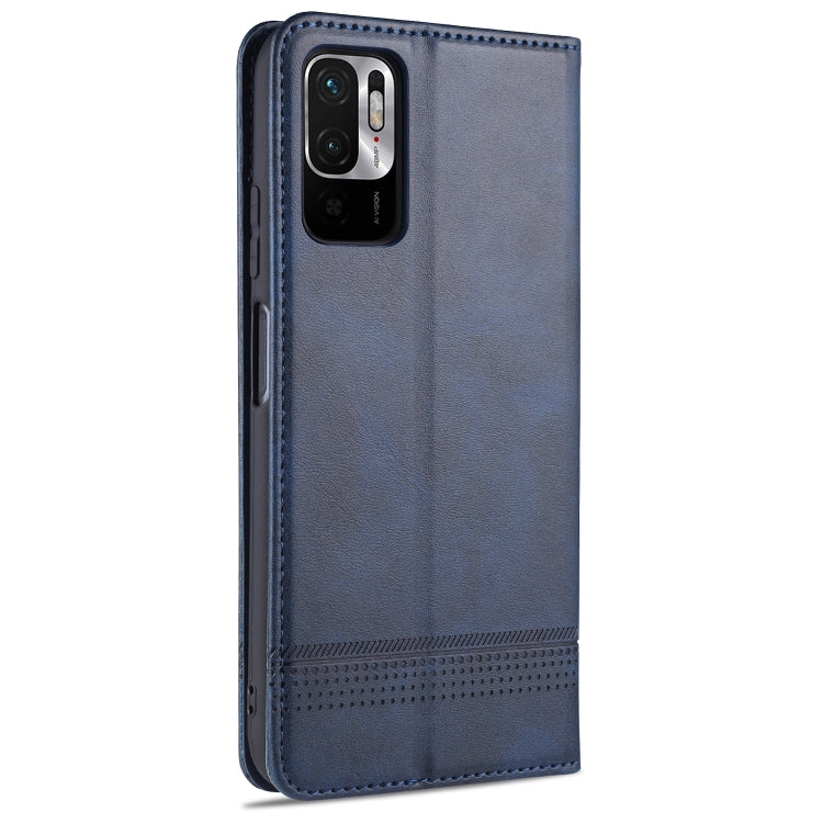 For Xiaomi Redmi Note 10 5G AZNS Magnetic Calf Texture Horizontal Flip Leather Case with Card Slots & Holder & Wallet