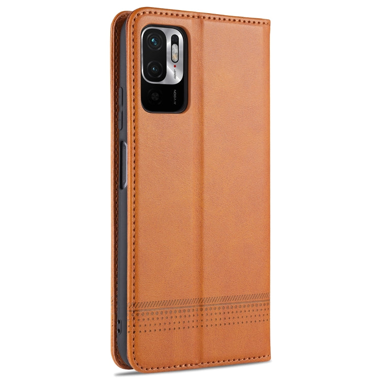 For Xiaomi Redmi Note 10 5G AZNS Magnetic Calf Texture Horizontal Flip Leather Case with Card Slots & Holder & Wallet