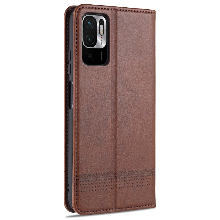 For Xiaomi Redmi Note 10 5G AZNS Magnetic Calf Texture Horizontal Flip Leather Case with Card Slots & Holder & Wallet