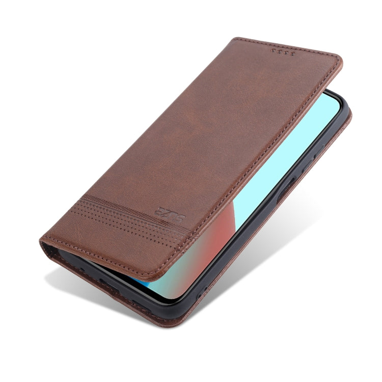 For Xiaomi Redmi Note 10 5G AZNS Magnetic Calf Texture Horizontal Flip Leather Case with Card Slots & Holder & Wallet