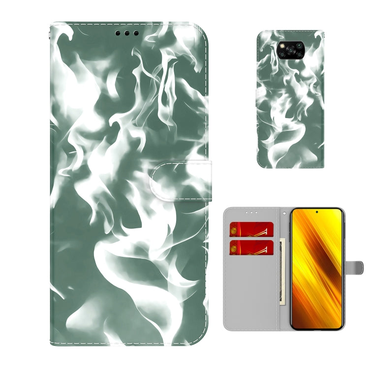 For Xiaomi Poco X3 NFC Cloud Fog Pattern Horizontal Flip Leather Case with Holder & Card Slot & Wallet