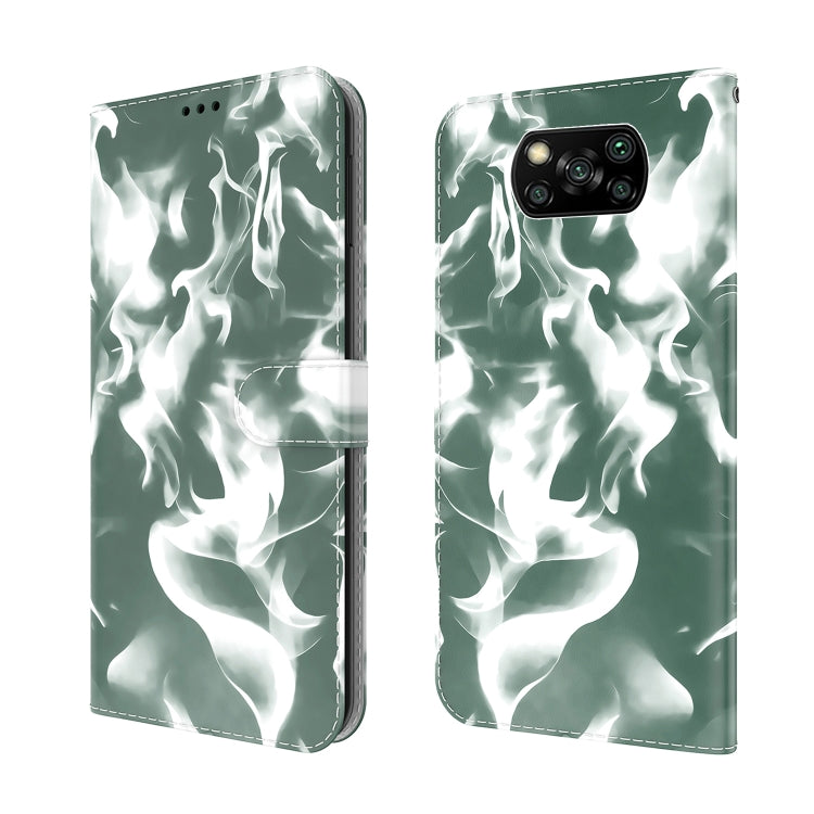 For Xiaomi Poco X3 NFC Cloud Fog Pattern Horizontal Flip Leather Case with Holder & Card Slot & Wallet