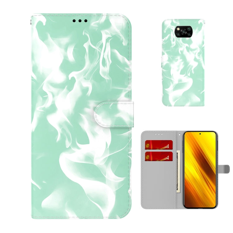 For Xiaomi Poco X3 NFC Cloud Fog Pattern Horizontal Flip Leather Case with Holder & Card Slot & Wallet