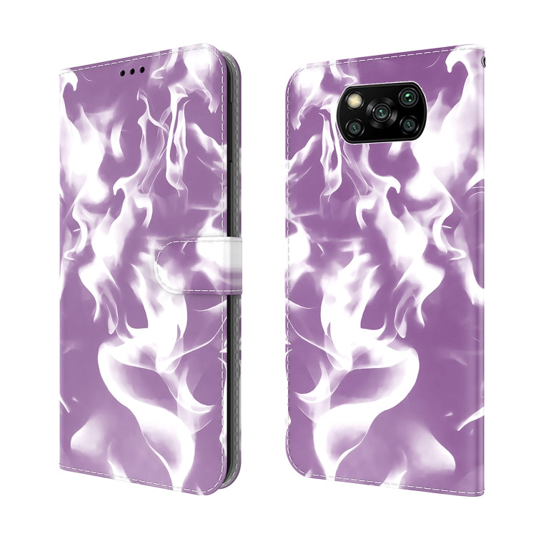 For Xiaomi Poco X3 NFC Cloud Fog Pattern Horizontal Flip Leather Case with Holder & Card Slot & Wallet