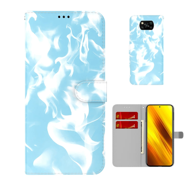 For Xiaomi Poco X3 NFC Cloud Fog Pattern Horizontal Flip Leather Case with Holder & Card Slot & Wallet