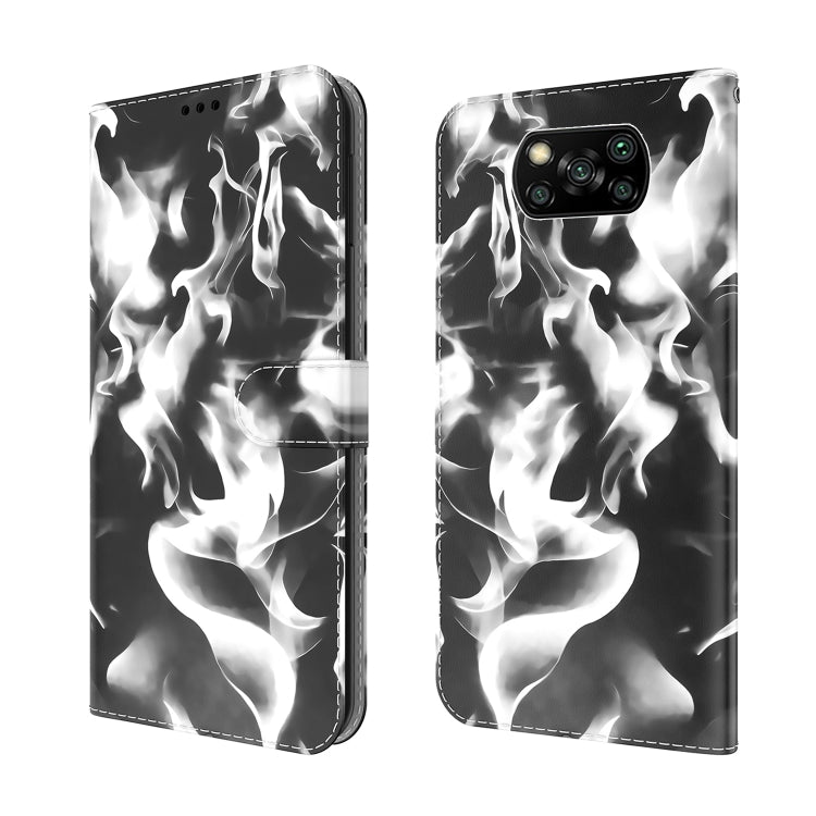 For Xiaomi Poco X3 NFC Cloud Fog Pattern Horizontal Flip Leather Case with Holder & Card Slot & Wallet