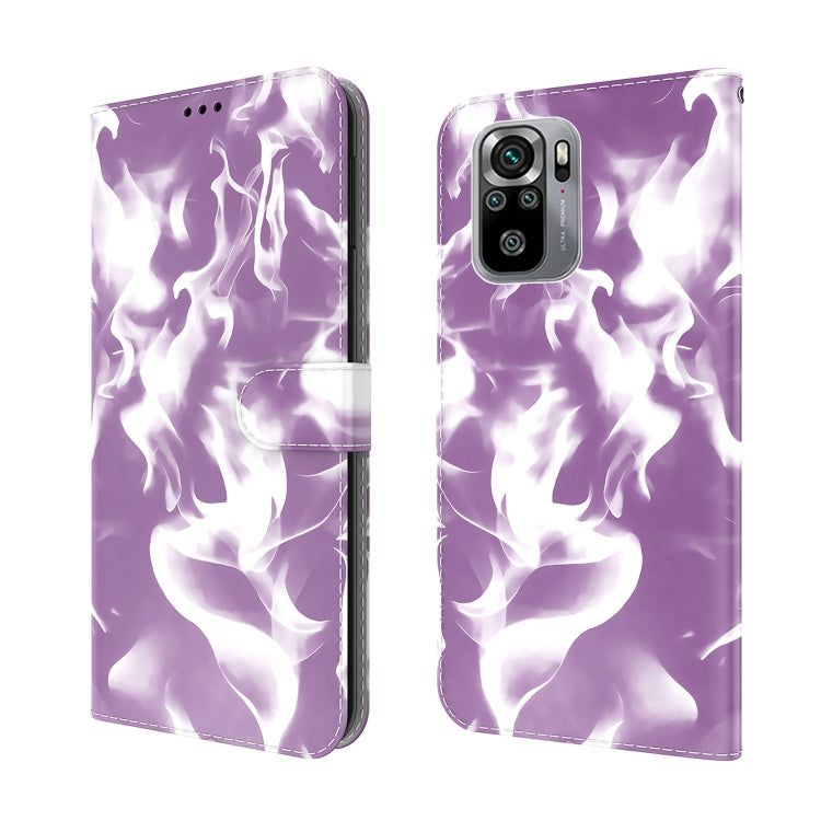 For Xiaomi Redmi Note 10 4G / Note 10S Cloud Fog Pattern Horizontal Flip Leather Case with Holder & Card Slot & Wallet